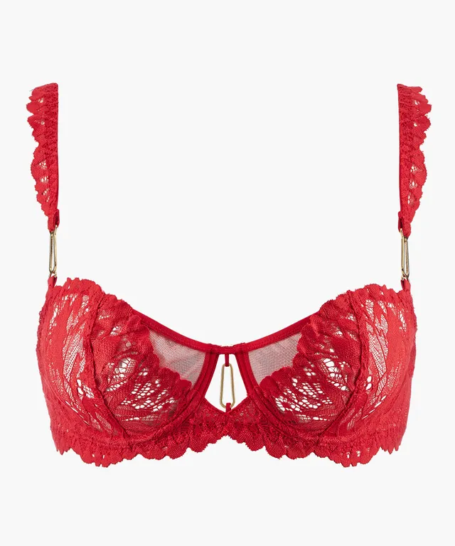 aubade-flowermania-soutien-gorge-corbeille-avec-armatures-rouge-floral image 1