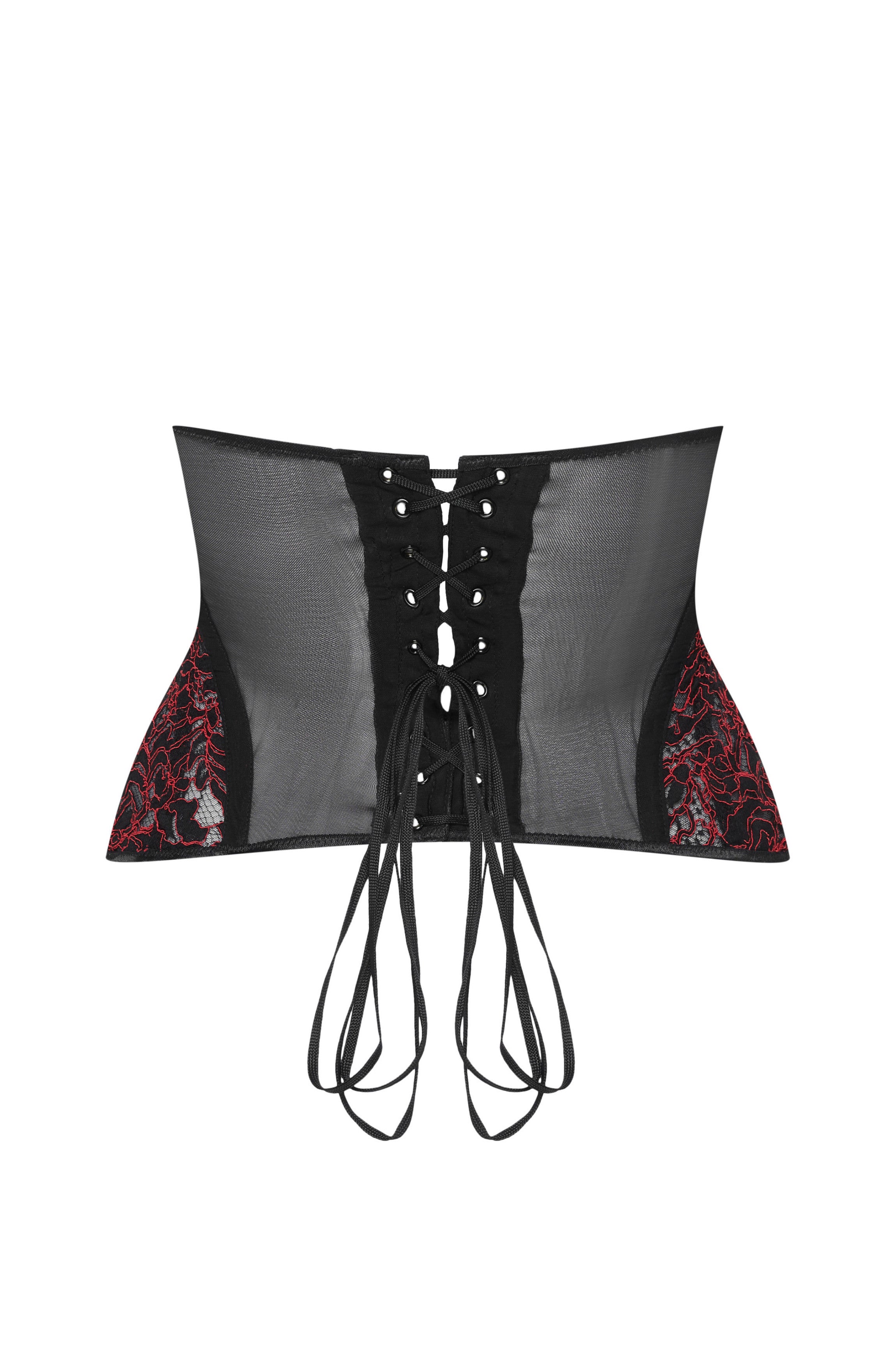 cadolle-corset-zula-sein-nu-dentelle-noire-et-rouge-la-age image 2