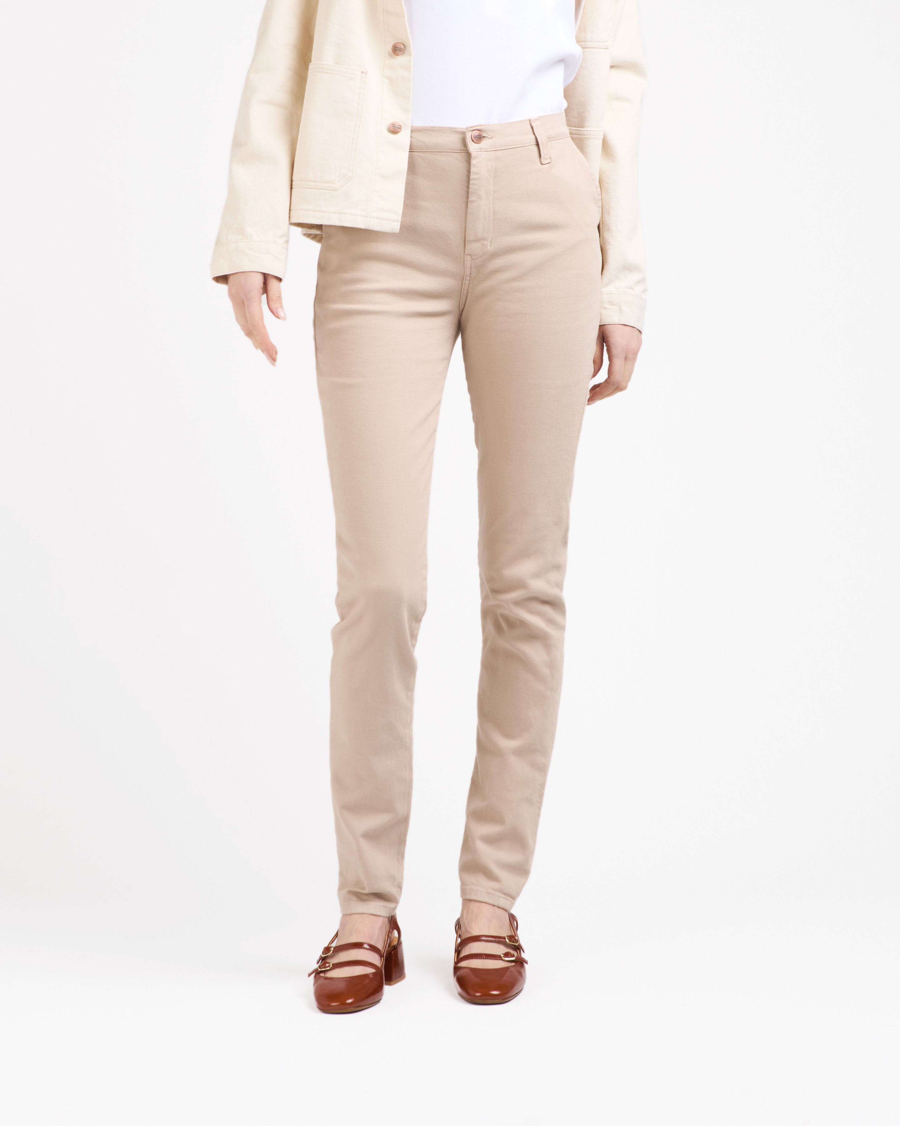 atelier-tuffery-l-onie-chino-femme-ajust-taille-haute-beige image 2