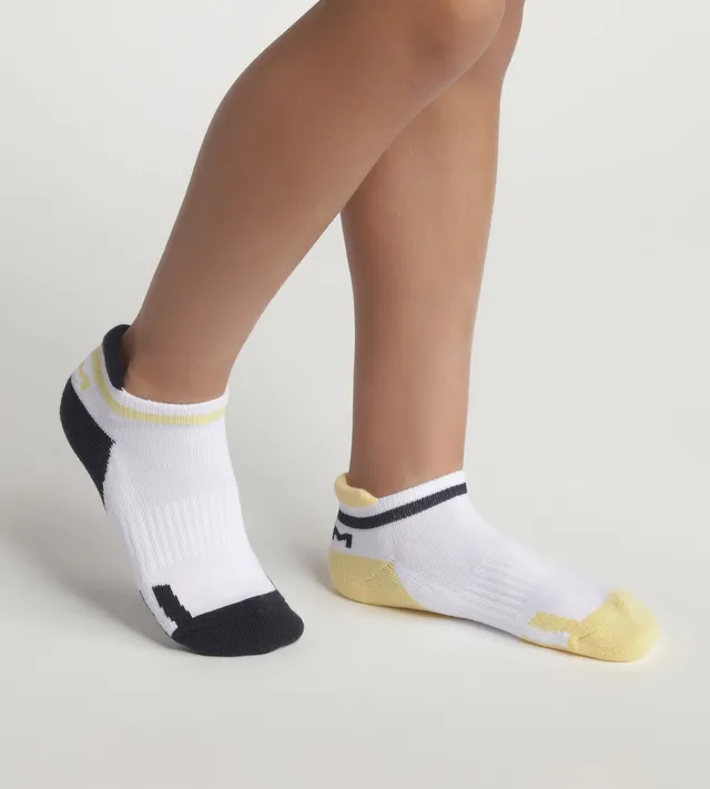 dim-sport-lot-de-2-paires-chaussettes-unisexe-r-tro-marine-jaune image 1