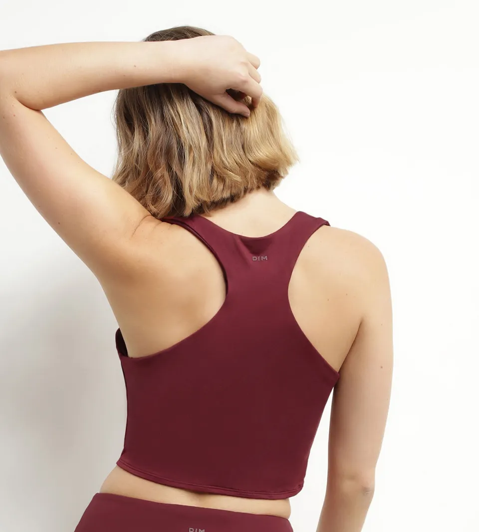 dim-move-d-bardeur-de-sport-femme-brassi-re-int-gr-e-bordeaux-viscose image 1