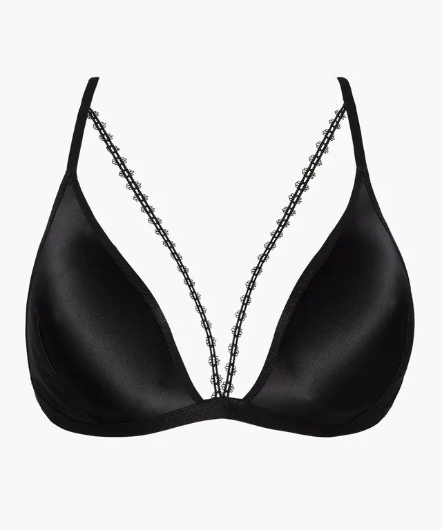 aubade-bo-te-d-sir-triangle-bh-schwarz-satin-guipure-et-effet-bondage image 1
