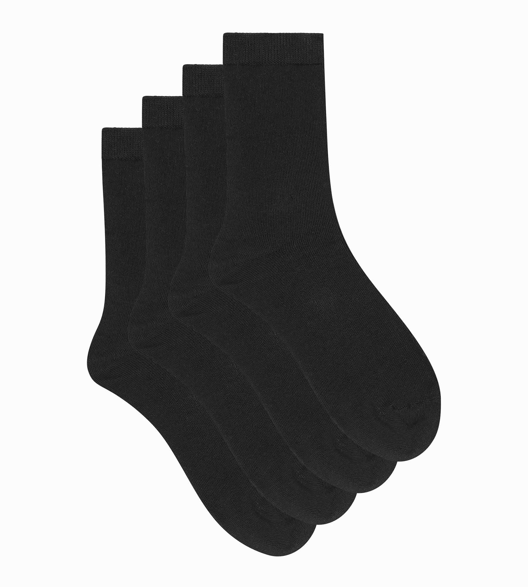 dim-thermo-polaire-lot-de-2-paires-de-mi-chaussettes-femme-noir image 2