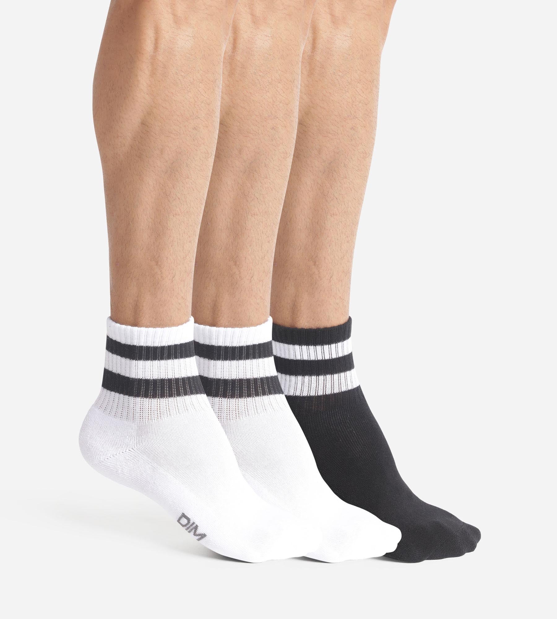 dim-ecodim-sport-style-lot-de-3-paires-chaussettes-basses-homme-blanc-noir image 1