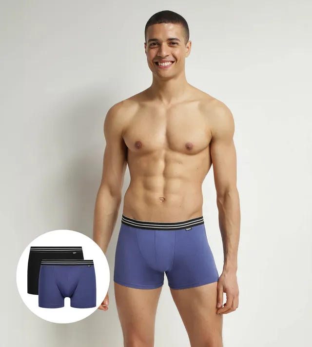dim-ecodim-lot-de-2-boxers-homme-coton-stretch-bleu-turquin-noir image 1