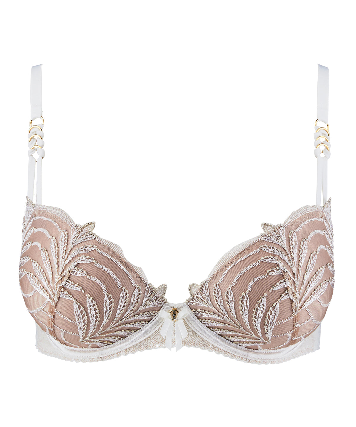 aubade-hypnolove-soutien-gorge-push-up-coques-gold-feather image 1