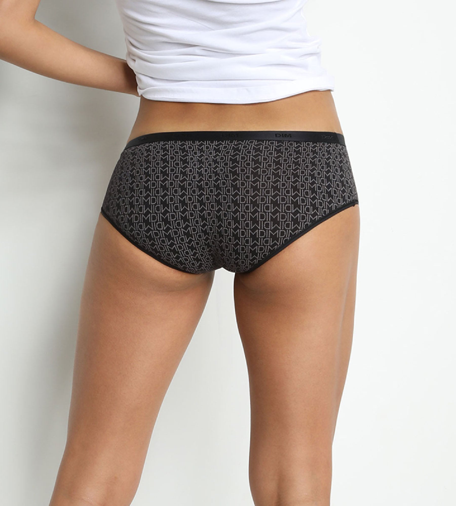 dim-les-pockets-lot-de-3-boxers-femme-coton-noirs image 2