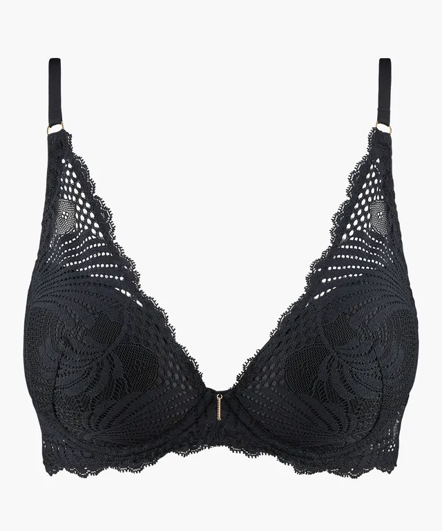 aubade-rythm-of-desire-soutien-gorge-plunge-foulard-noir image 1