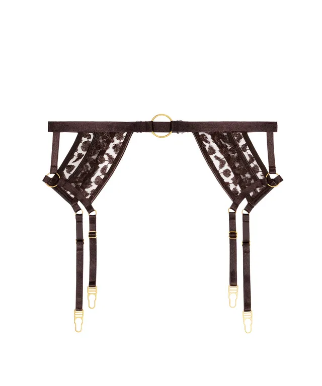 aubade-crazy-in-love-porte-jarretelles-satin-brown image 1
