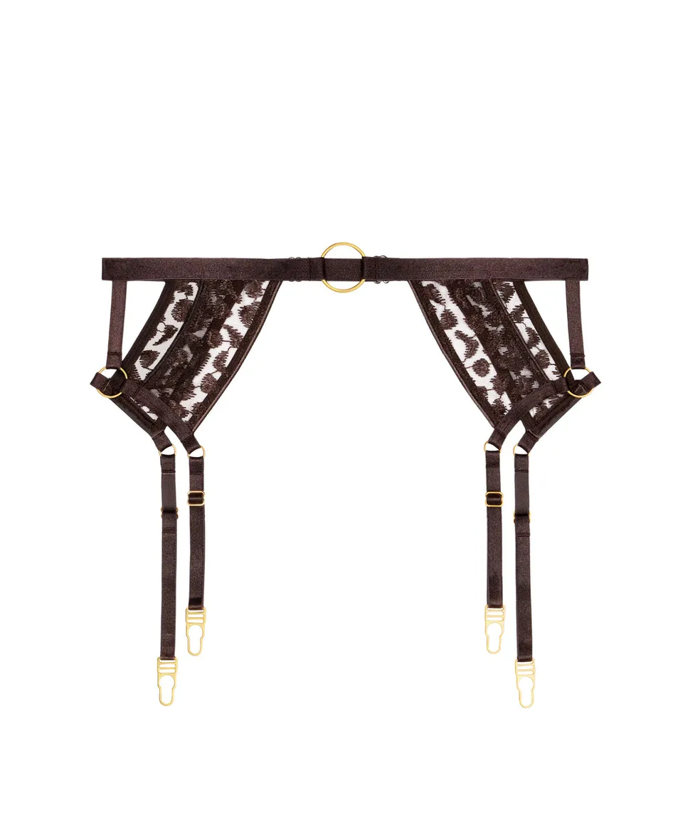 aubade-crazy-in-love-porte-jarretelles-satin-brown image 1