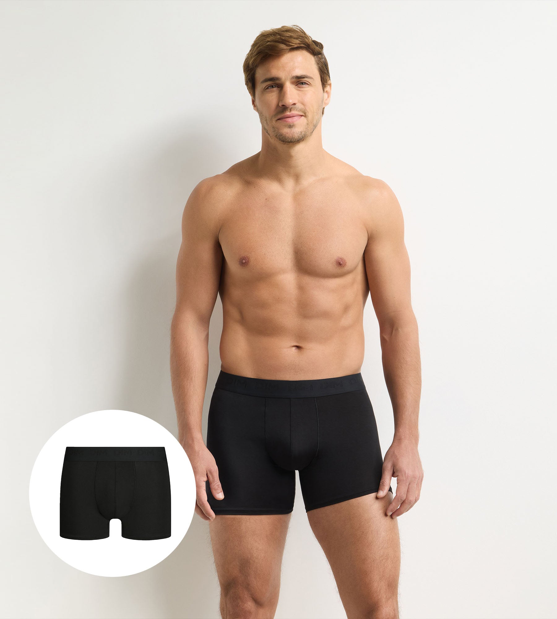 dim-ultra-stretch-boxer-homme-noir-4-pouces image 1