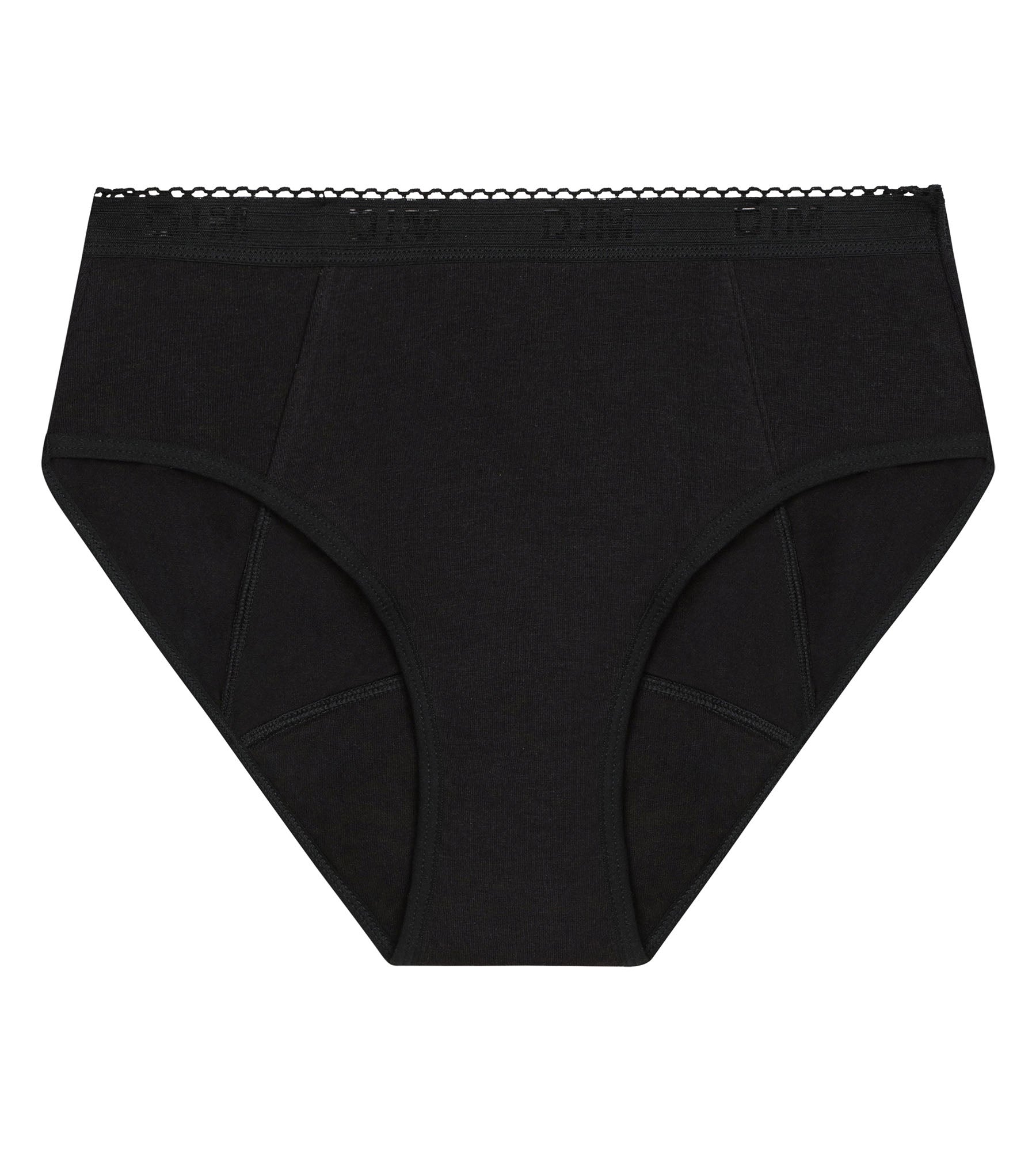 dim-protect-shorty-menstruel-coton-bio-noir-flux-tr-s-abondant image 1