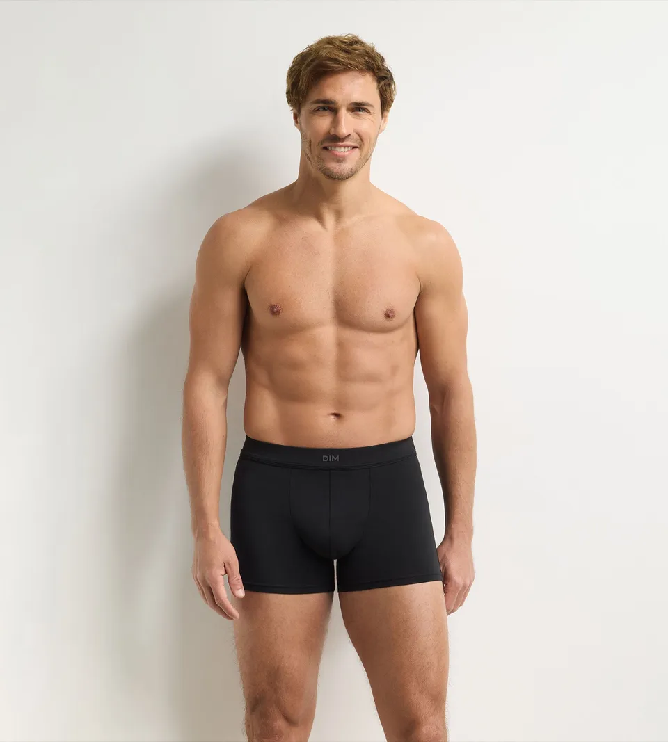 dim-gentleman-boxer-homme-noir-modal-coton image 1