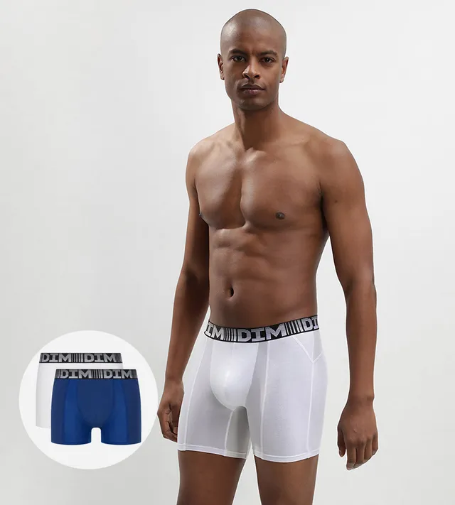 dim-3d-flex-air-lot-de-2-boxers-longs-homme-respirants-bleu-blanc image 1