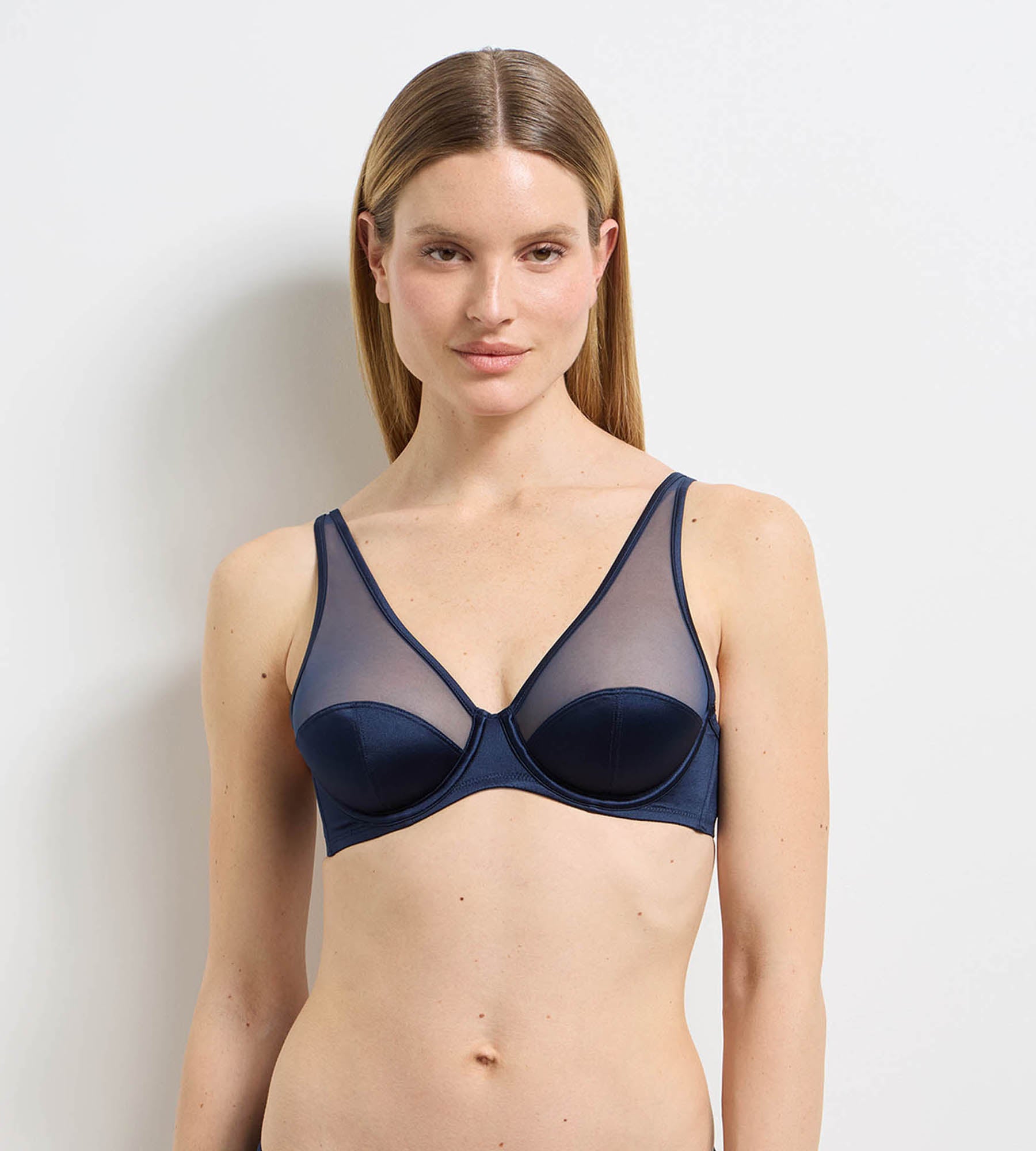 dim-x-ines-de-la-fressange-soutien-gorge-armatures-bleu-fonc image 1