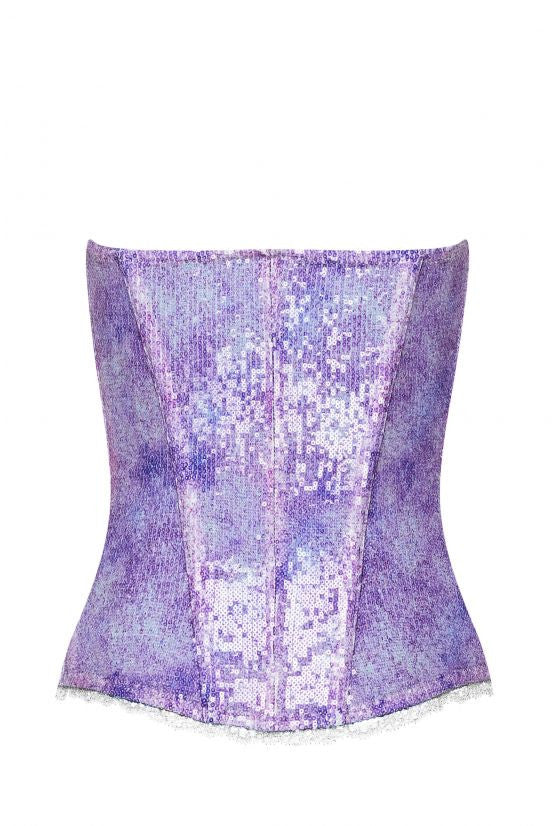 cadolle-kelly-corset-sequins-violet-dentelle-leavers image 2