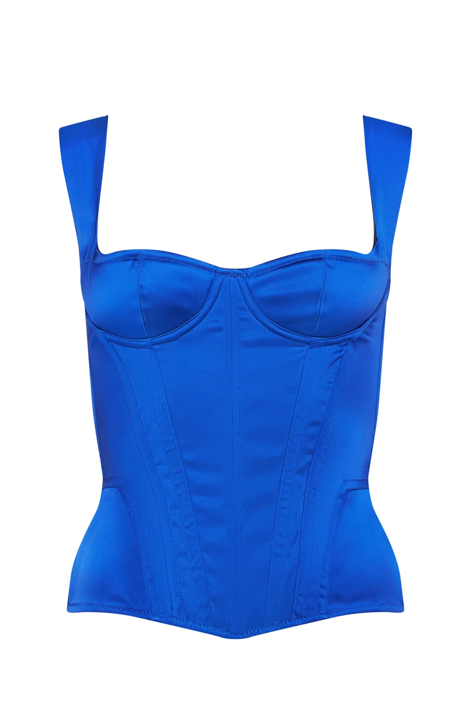 cadolle-bustier-daisy-satin-bleu-klein-corset image 1