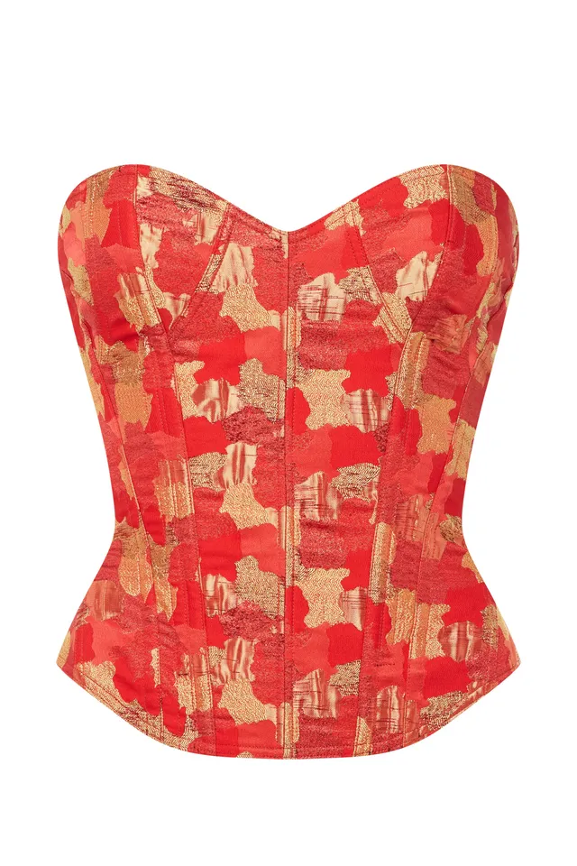 cadolle-corset-rouge-lam-or-victoria-la-age image 1