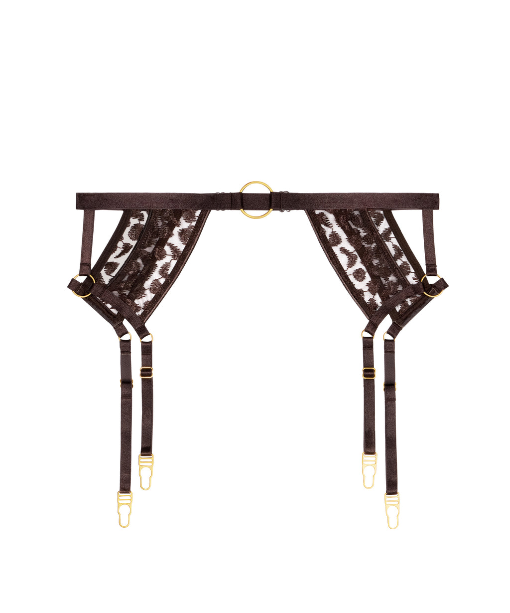 aubade-crazy-in-love-porte-jarretelles-satin-brown image 1