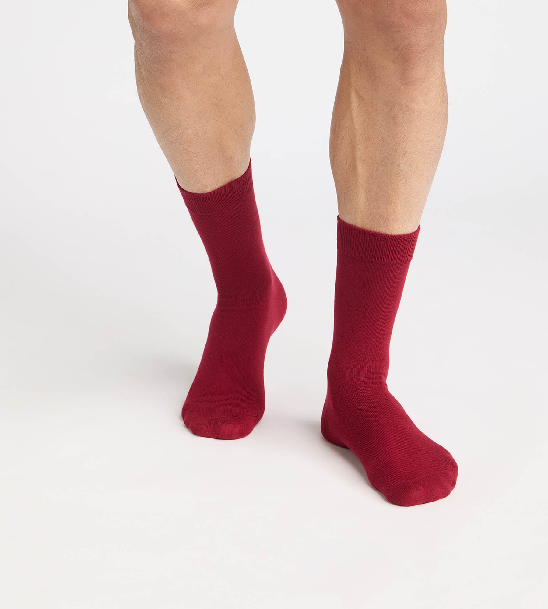 dim-chaussettes-homme-mi-hautes-rouge-renne-coton-fancy image 1