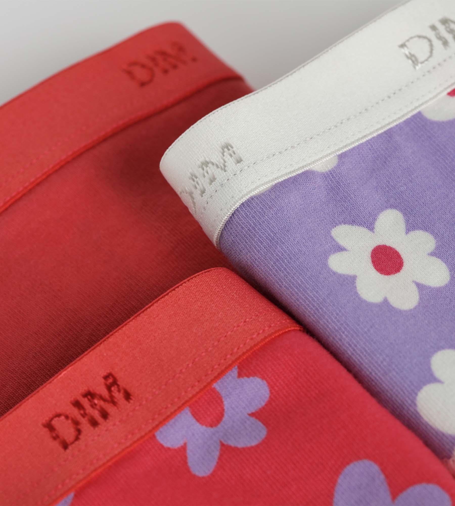 dim-lot-de-3-culottes-fille-coton-stretch-les-pockets-violet-rose-fleurs image 2