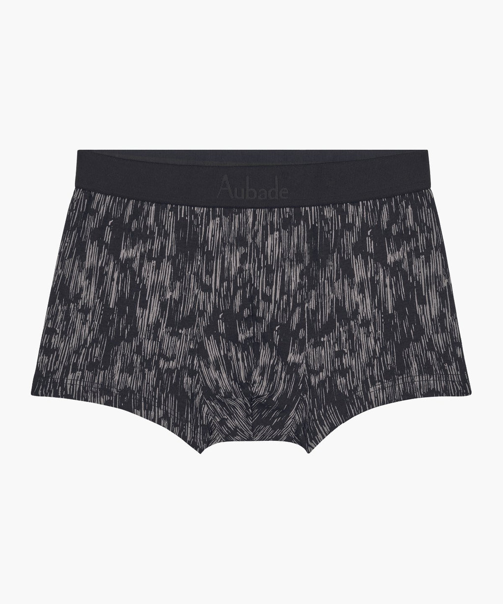 aubade-homme-boxer-trunks-scratches-gris-noir image 1