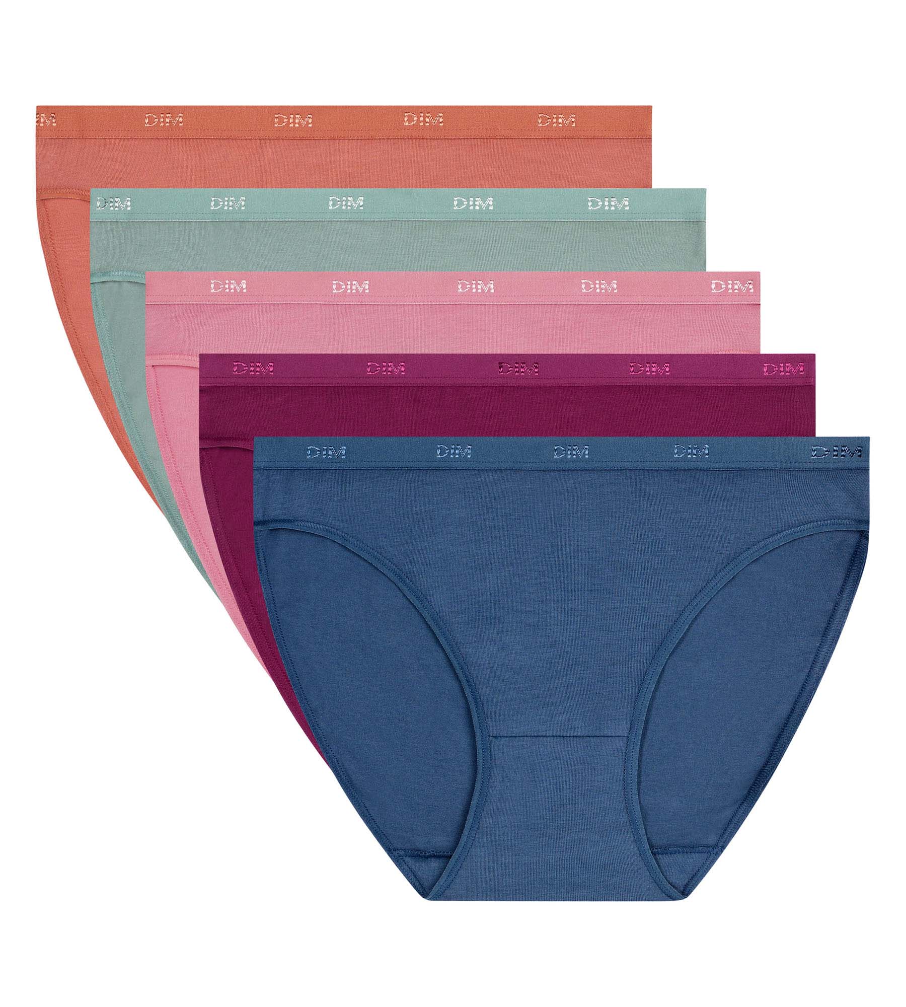 dim-les-pockets-ecodim-lot-de-5-slips-femme-coton-stretch-terracotta image 5