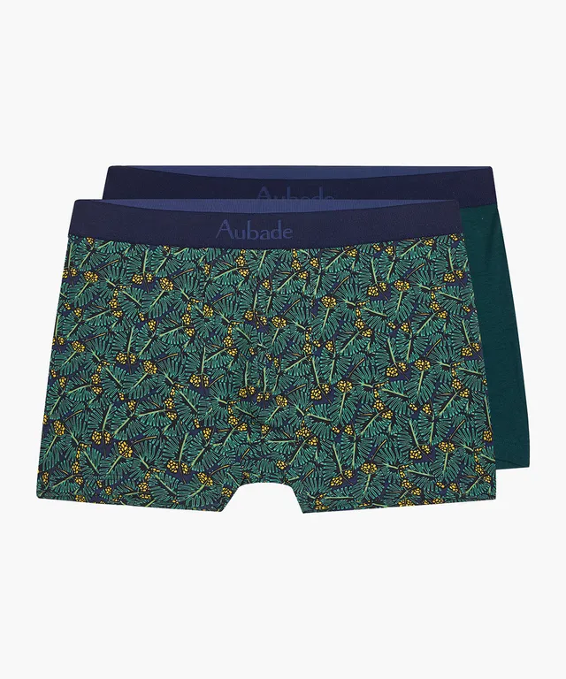aubade-homme-pack-2-boxers-green-life-vert image 1