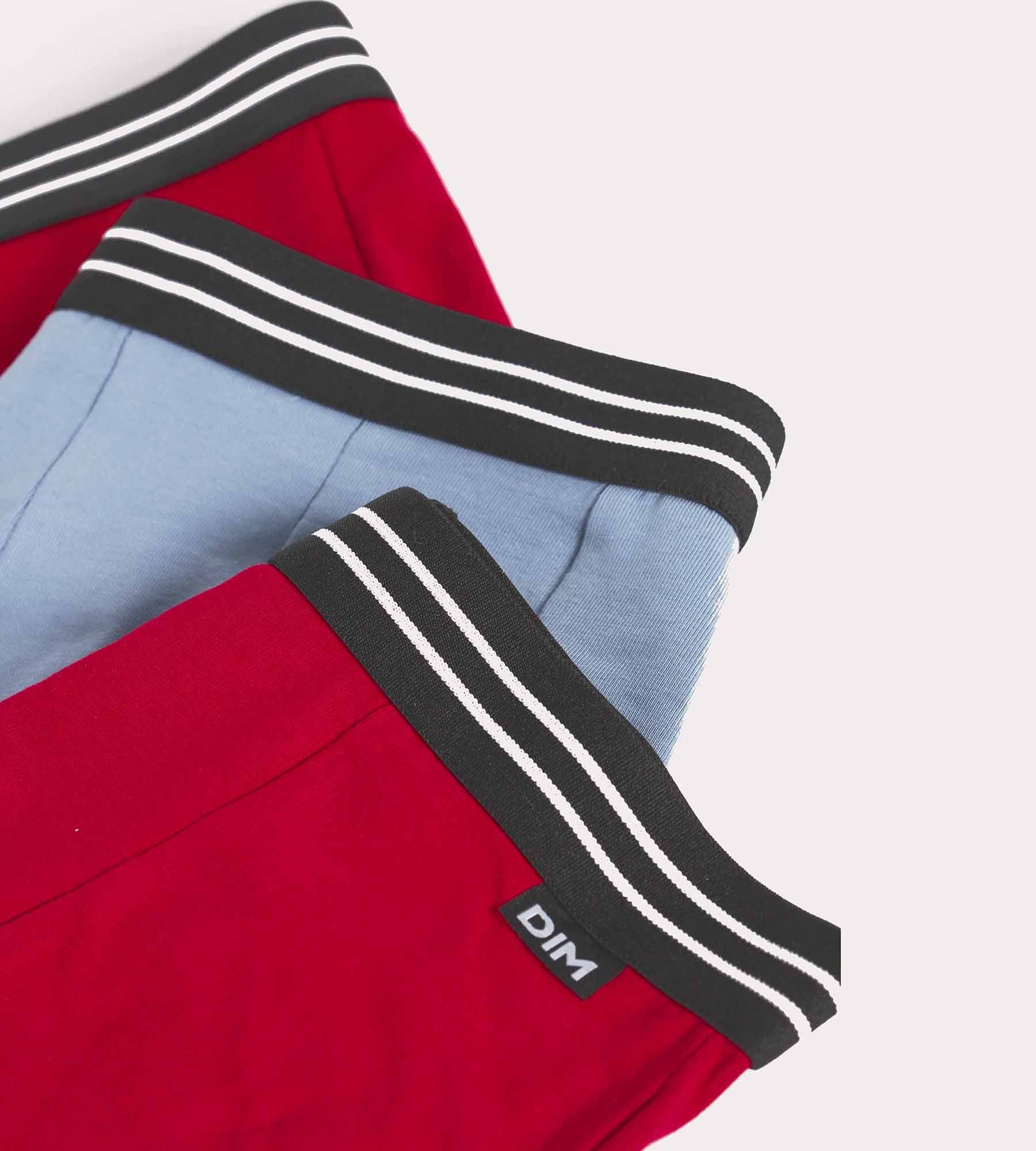 ecodim-lot-de-3-boxers-gar-on-coton-stretch-rouge-bleu image 3