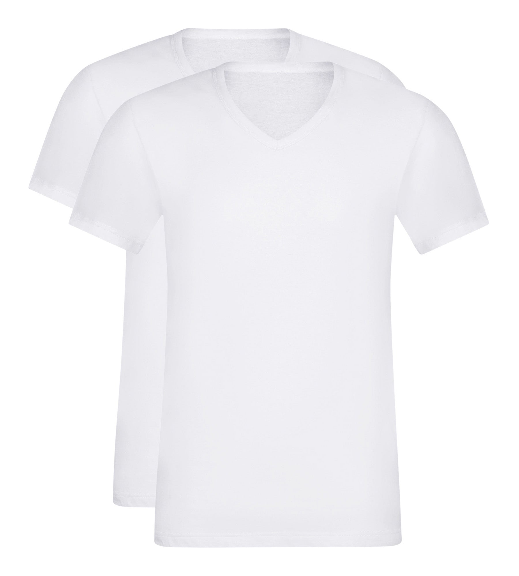 dim-ecodim-lot-de-2-t-shirts-homme-coton-blanc-col-v image 3