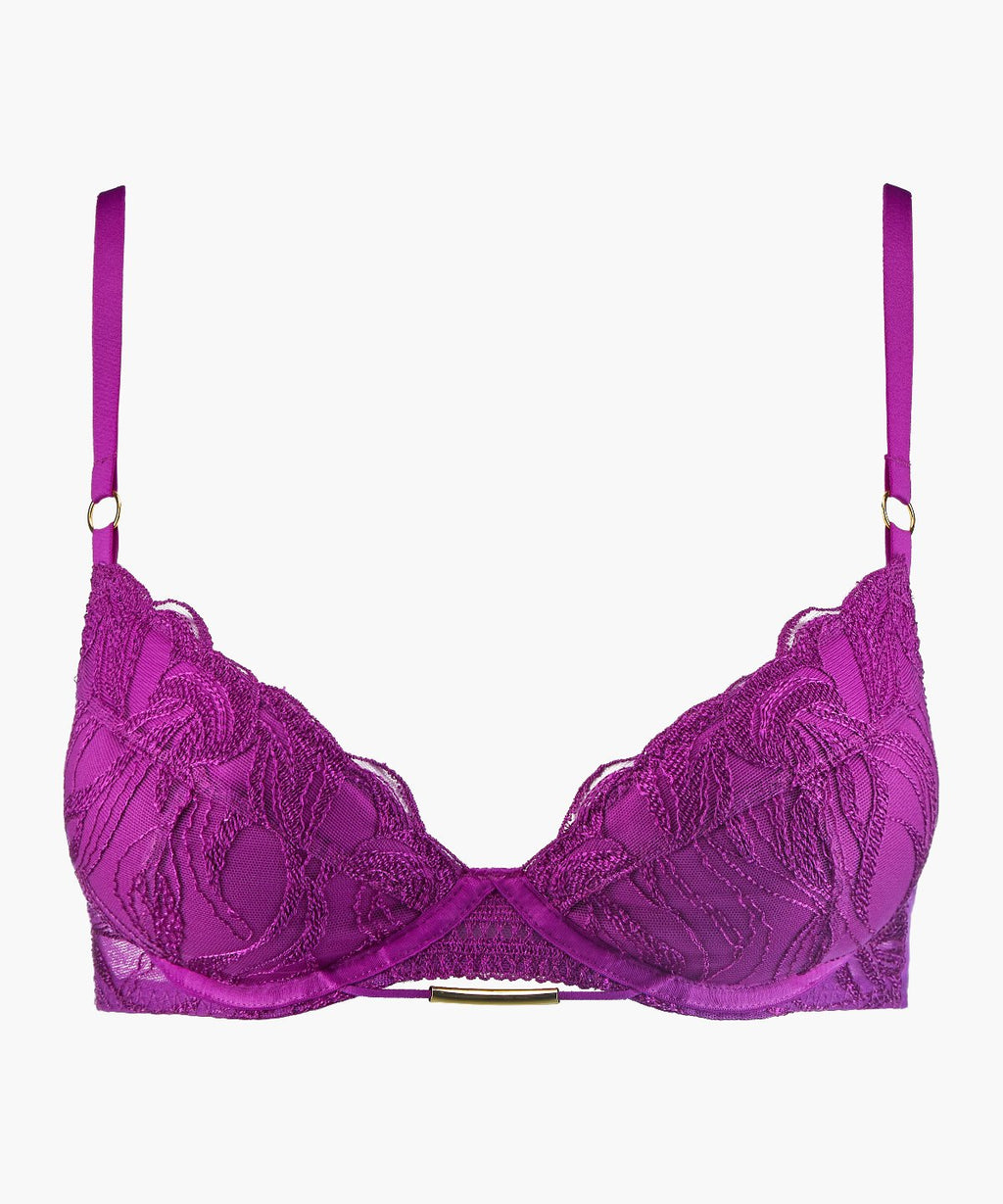 aubade-into-the-groove-soutien-gorge-push-up-plunge-pink-karma image 1