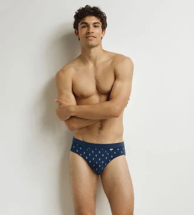 dim-classic-coton-slip-homme-noir-motif-gouttes image 1