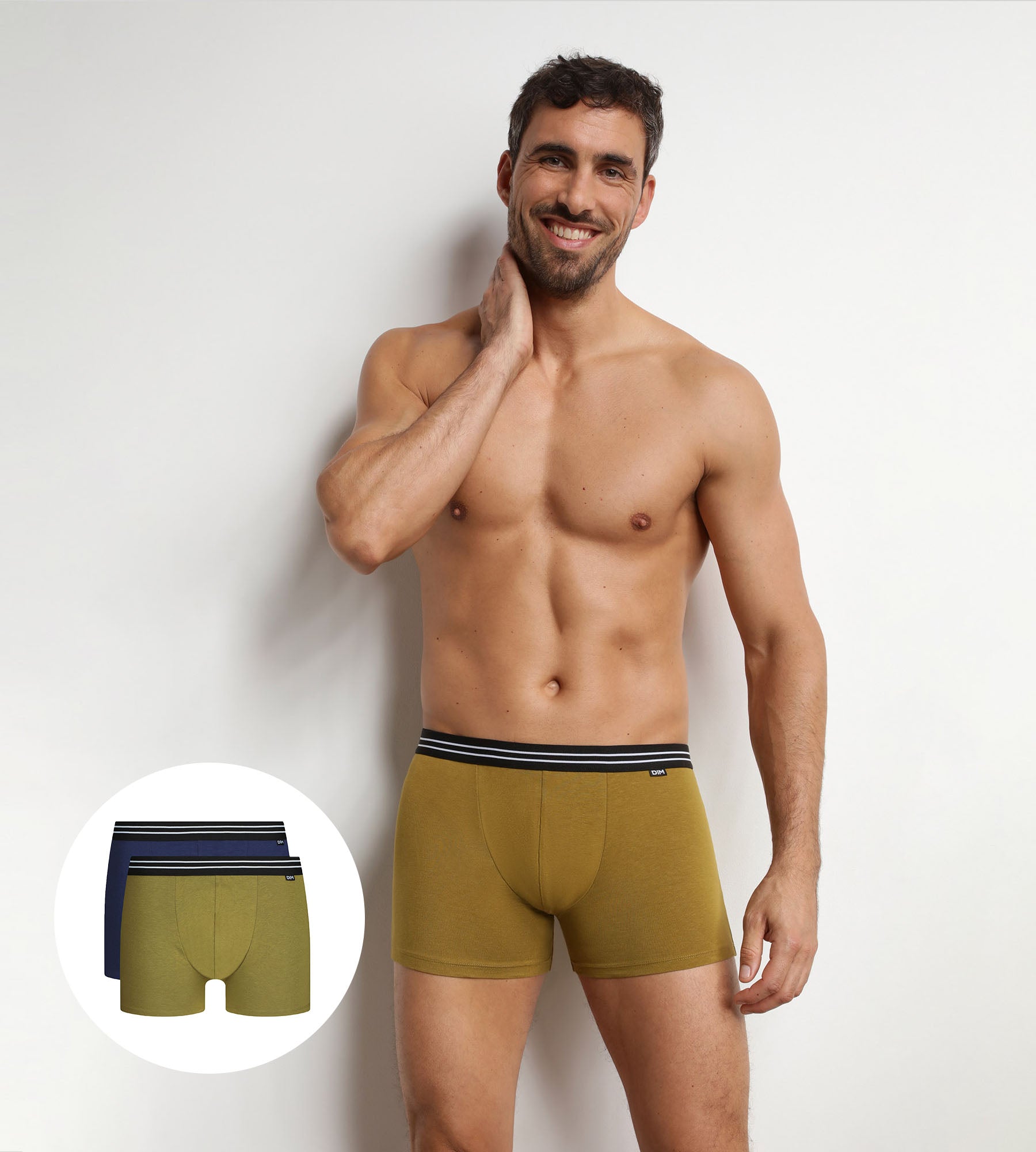 dim-ecodim-lot-de-2-boxers-homme-coton-stretch-cumin image 1