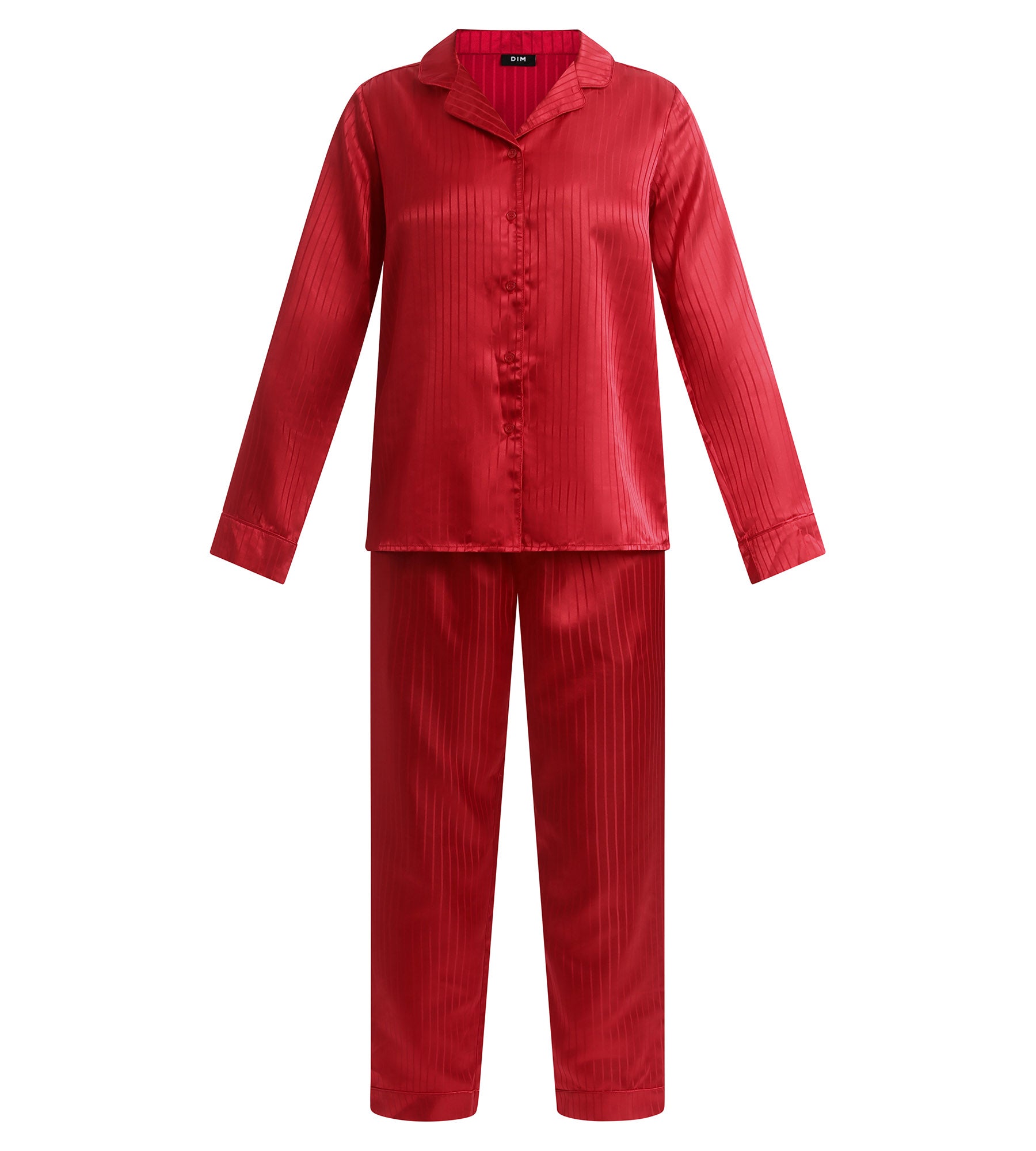 dim-don-t-disturb-ensemble-pyjama-femme-satin-rouge-pantalon image 5