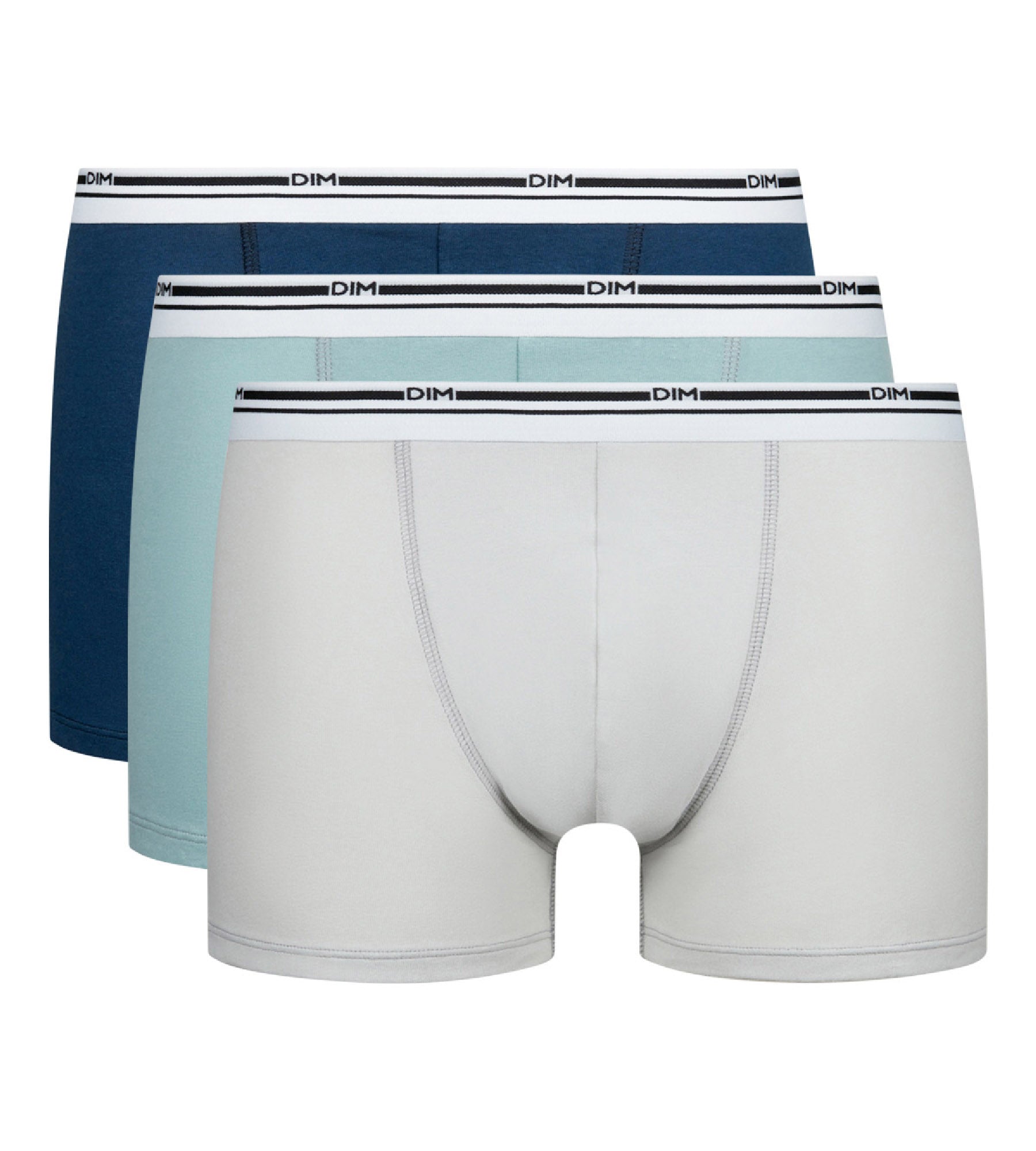 dim-classic-colors-bleu-gris-lot-de-3-boxers-coton-stretch-homme image 3