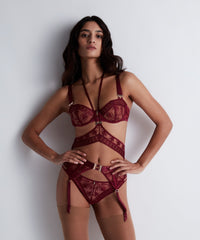 aubade-magnetic-spell-strumpfhalter-crimson-red-porte-jarretelles-brod-avec-cha- image 3