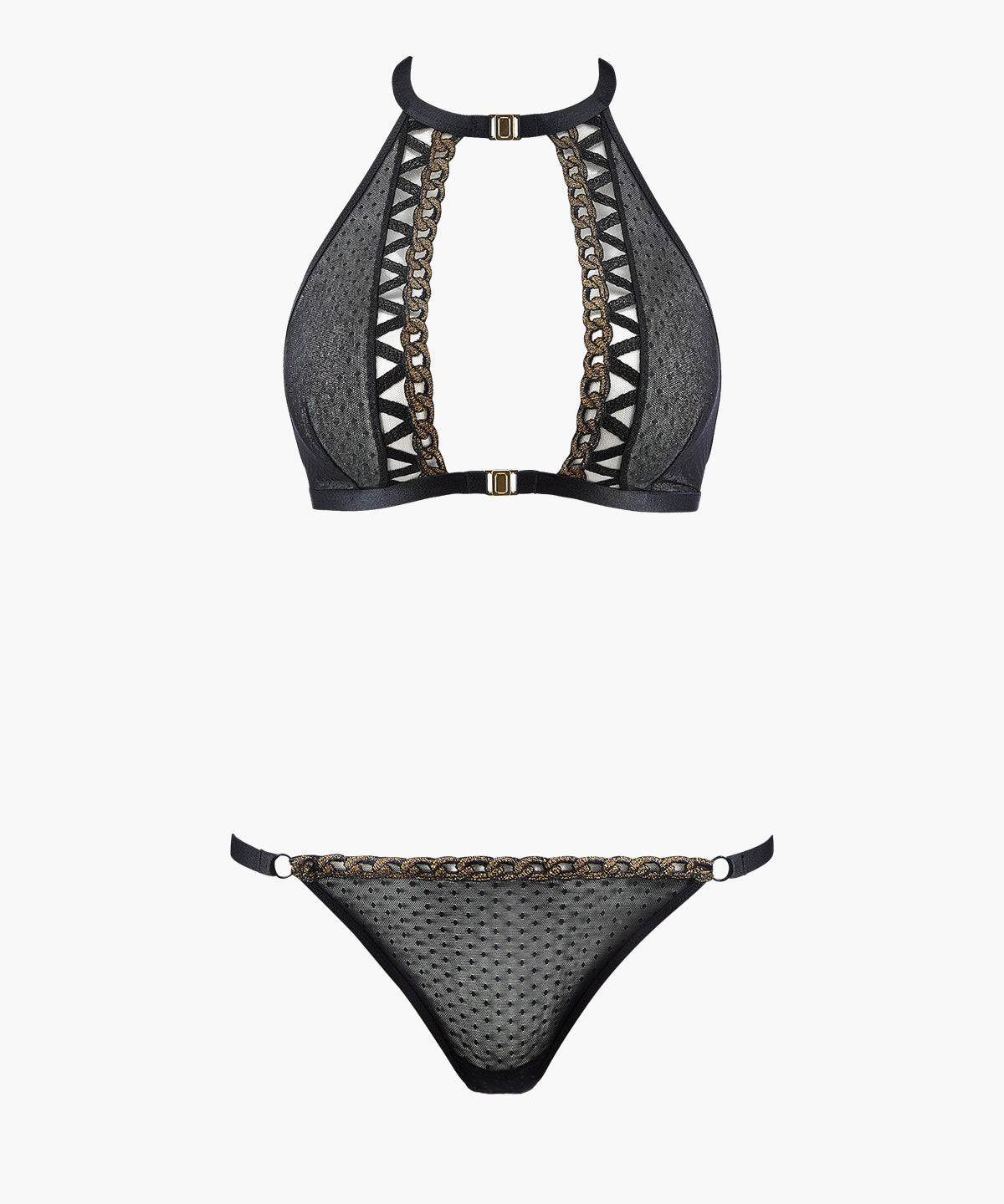 aubade-unchain-me-up-ensemble-bralette-mini-coeur-golden-black image 1