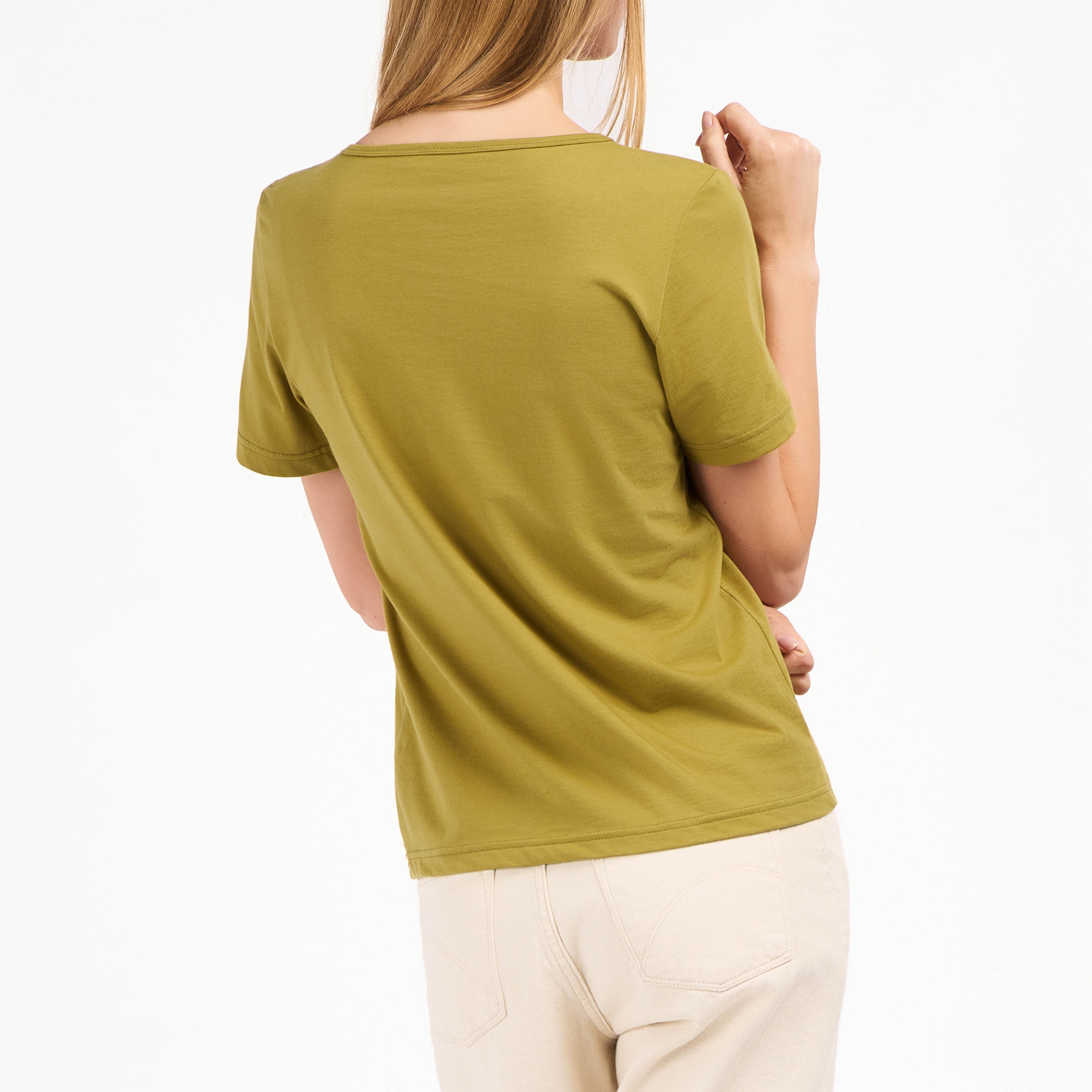 atelier-tuffery-t-shirt-femme-col-rond-olive-100-coton-bio image 5