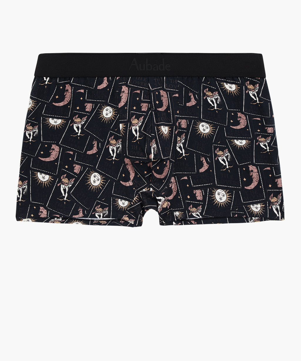 aubade-homme-boxer-tarot-noir-coton-sans-coutures-lat-rales image 1