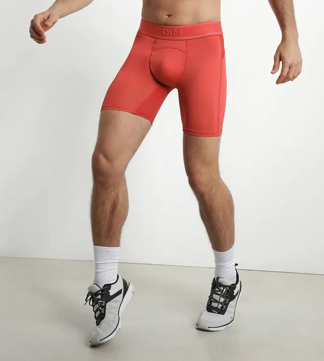 dim-move-boxer-long-sport-homme-microfibre-mesh-rouge-alerte image 1