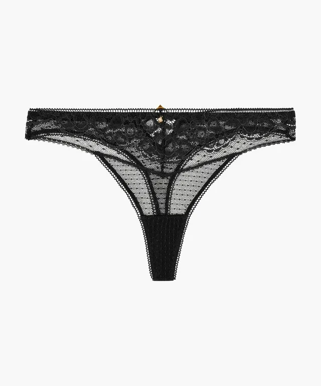aubade-illusion-fauve-string-en-dentelle-imprim-animal-black image 1