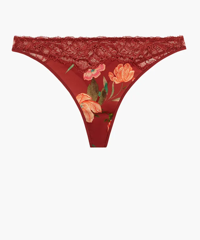 aubade-sweet-folk-tanga-sienna-tanga-dentelle-et-lycra-imprim-boh-me image 1