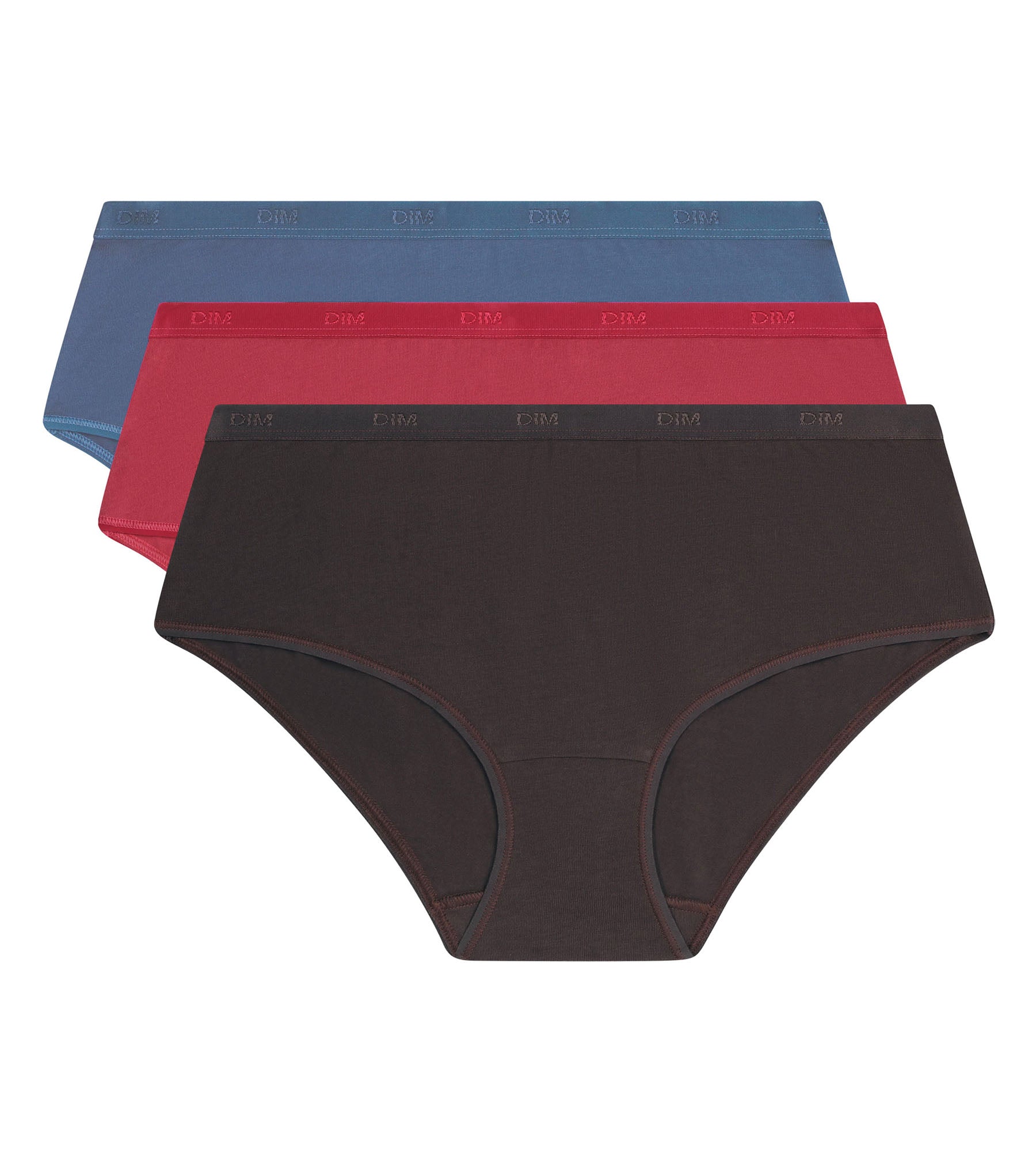 dim-les-pockets-ecodim-lot-de-3-boxers-femme-coton-stretch-gris-rouge image 5