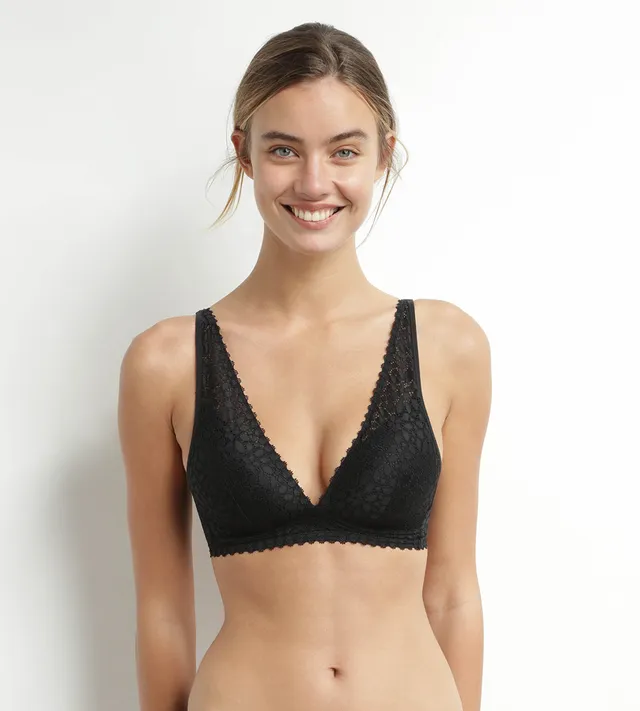 dim-daily-dentelle-soutien-gorge-triangle-avec-mousses-noir image 1