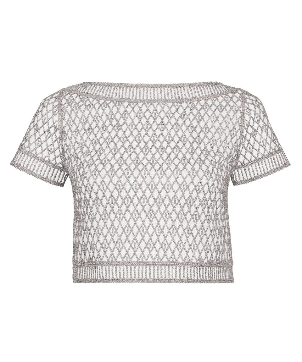 aubade-stardust-dream-top-manches-courtes-cosmos-silver-brod-transparent image 1