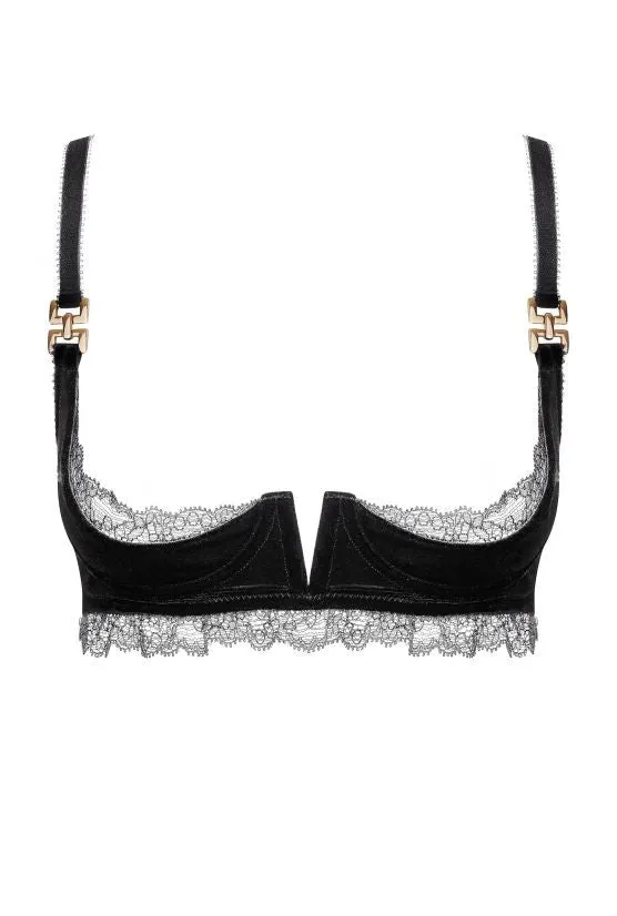 cadolle-soutien-gorge-sein-nu-velours-noir-et-or image 1