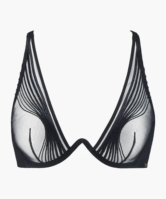 aubade-sumptuous-waves-soutien-gorge-triangle-mono-armature-smoky-attraction image 1