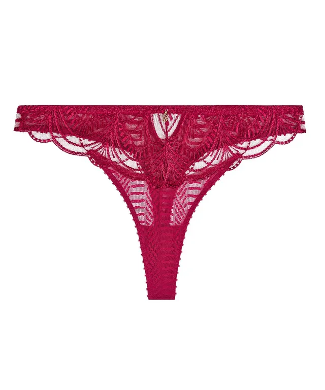 aubade-vibes-tanga-rouge-love-et-uni-bordeaux-broderie-graphique image 1