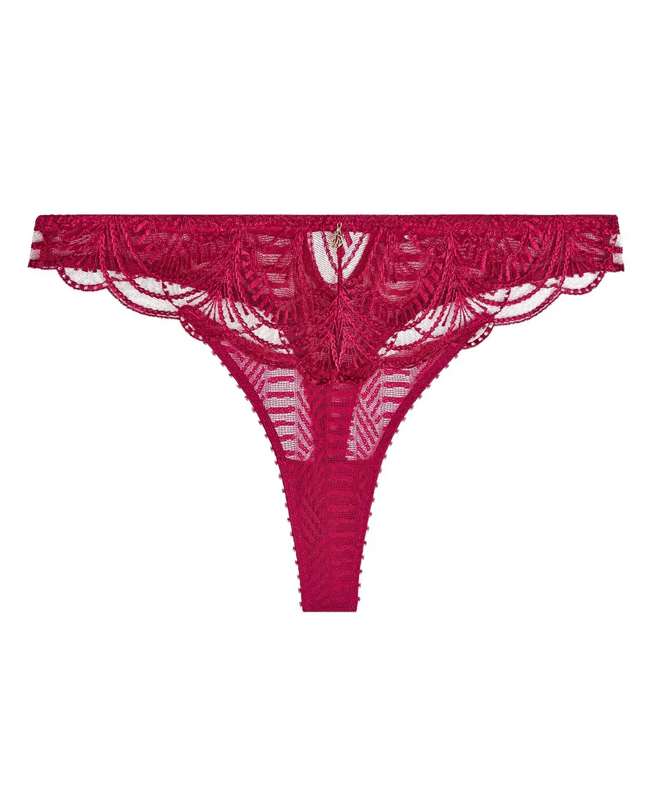 aubade-vibes-tanga-rouge-love-et-uni-bordeaux-broderie-graphique image 1