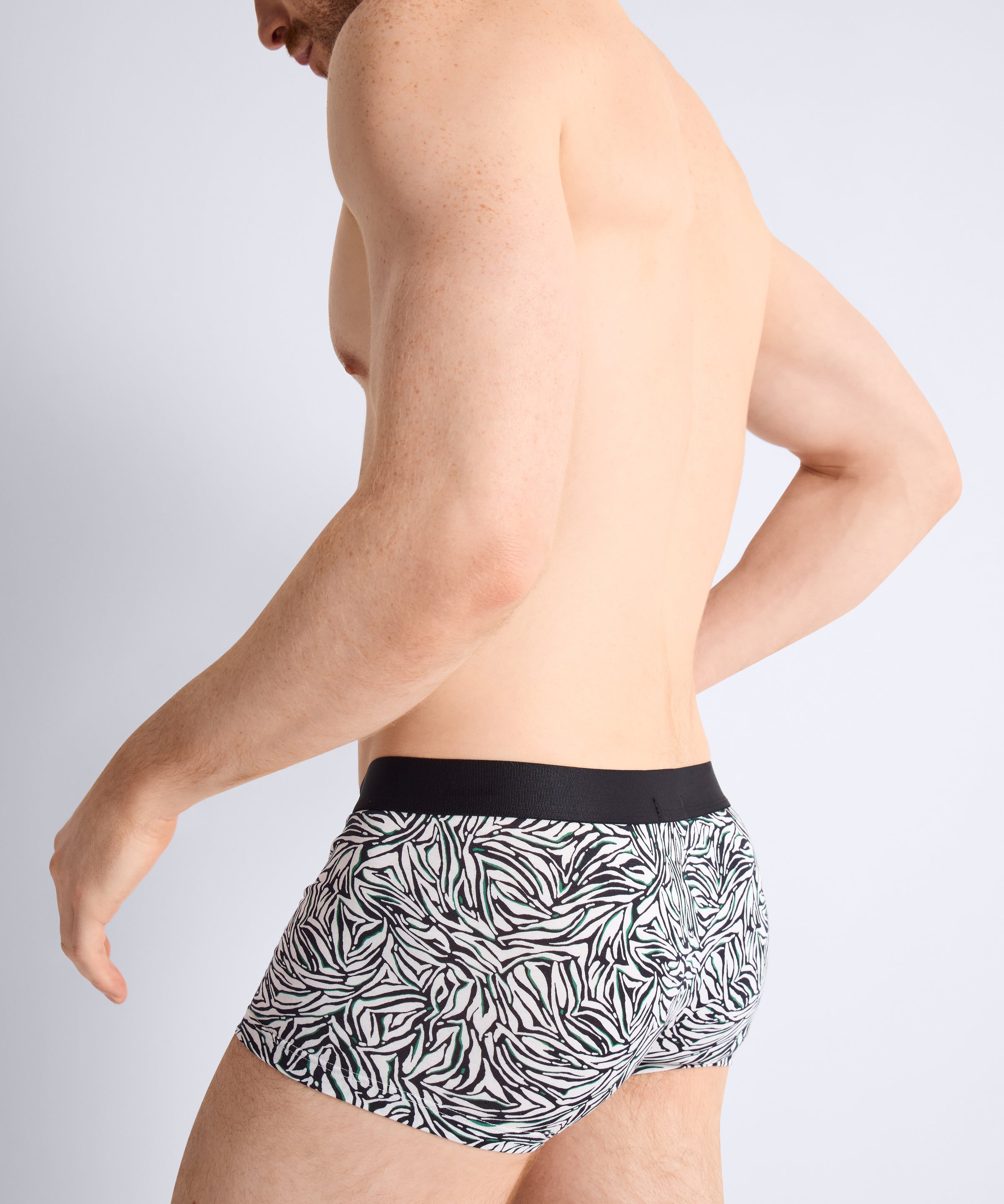 aubade-homme-boxer-trunk-wild-stripes-noir-blanc image 5